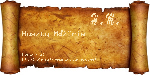 Huszty Mária névjegykártya