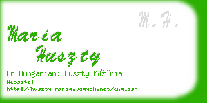 maria huszty business card